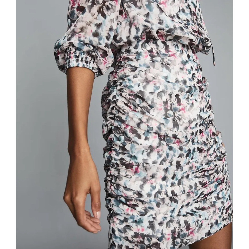 REISS Dakota Floral Printed Dress sz 6 NWT - Picture 3 of 13